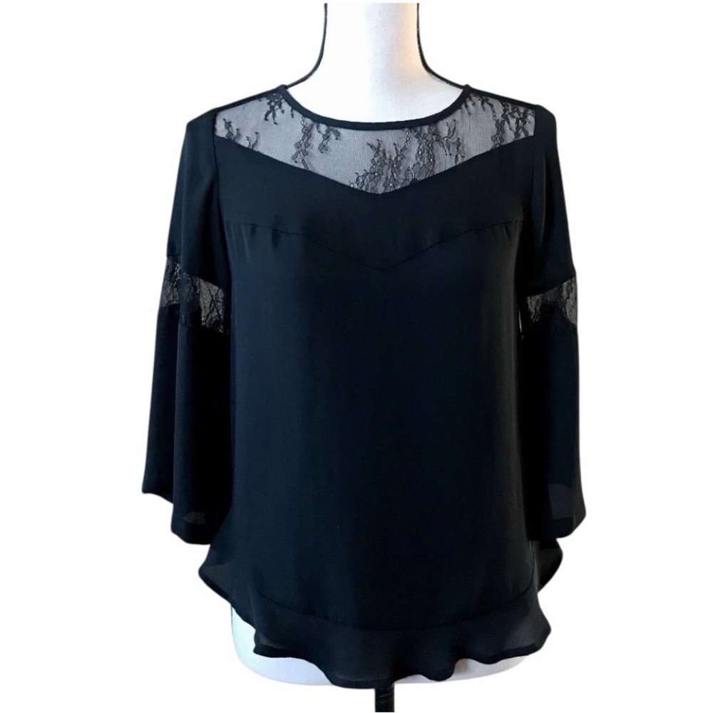 💙 5 for $25 💙 Apt 9 Black Sheer Lace Detail Blouse